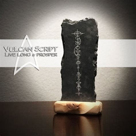 Vulcan Script Live Long and Prosper Spock Star Trek on Black Stone Slate | eBay