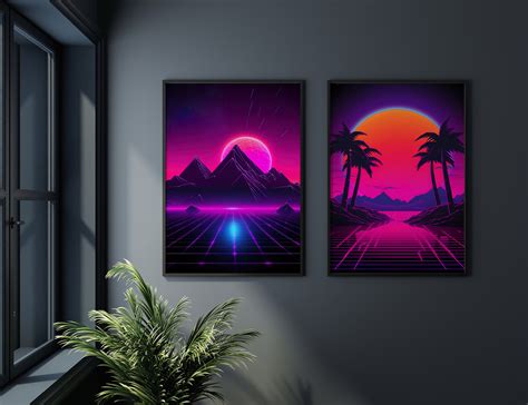 Synthwave Poster Vaporwave Poster 80s Nostalgia Retrowave Wall Art Cool ...