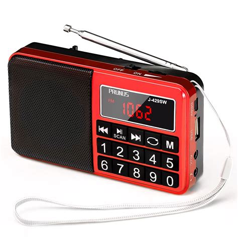 Buy PRUNUS J-429SW Portable Radios Small AM/FM/SW, Rechargeable Radio with AUX/SD/TF/MP3 Speaker ...