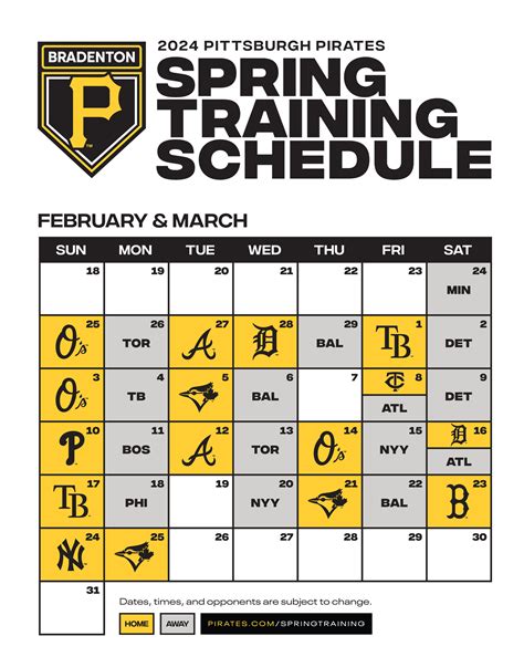 Pittsburgh Pirates Spring Training 2024 Schedule - Emili Inesita