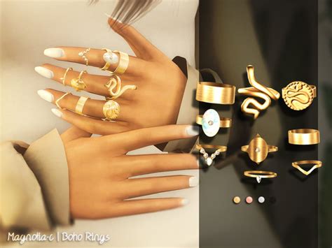 Boho Rings by magnolia-c at TSR » Sims 4 Updates