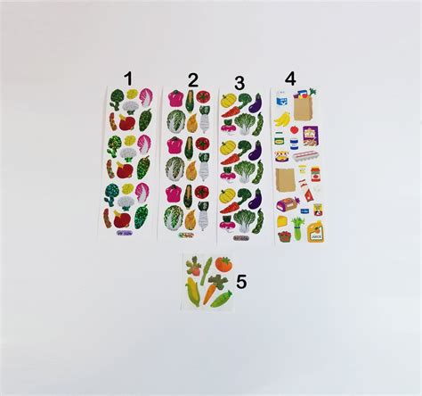 Vintage Vegetables Stickers-bell Pepper, Carrot, Peas, Corn, Mushroom ...