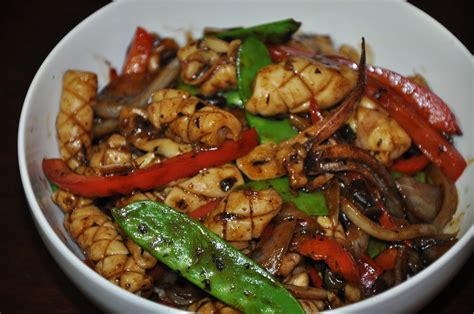 Slice of Rice: Chinese New Year Meal #6 - Stir-Fried Squid with Black Bean Sauce