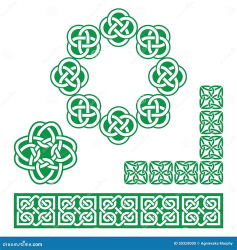 Irish Celtic Green Design - Patterns, Knots and Braids Stock ...