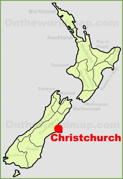 Christchurch Location Map | Map of new zealand, Christchurch, Map