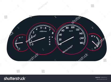 Vector Illustration Meter Panel Car Speedometer Stock Vector (Royalty Free) 1285070161 ...