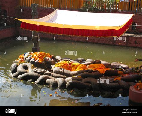 Vishnu statue at Budhanilkantha, Kathmandu valley, Bagmati, Himalayas, Nepal, central Asia Stock ...