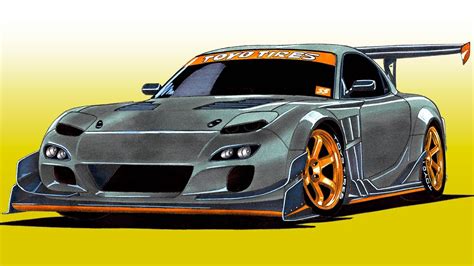 Как нарисовать Мазду RX-7 | How to draw Mazda RX-7 | Car drawing Mazda ...