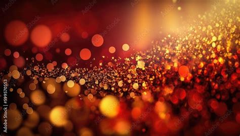 Abstract gold and red glitter background created with Generative AI technology Stock ...