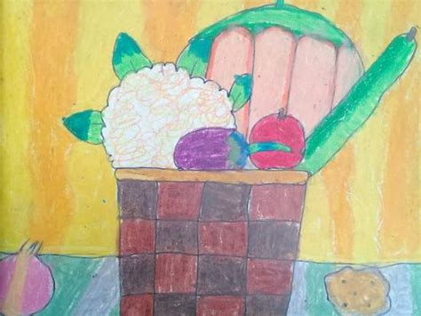 Vegetable basket Painting by Heet Bagrecha