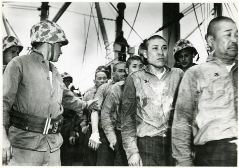 Japanese prisoners of war being evacuated from Iwo Jima Island, Japan ...