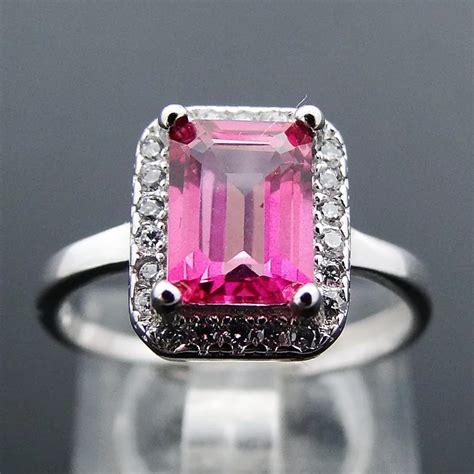 DJ CH GENUINE Pink Topaz Finger Ring Astrological Sagittarius November ...