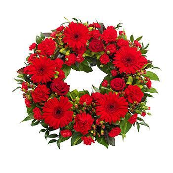 Red Wreath - Funeral Flowers Hanwell