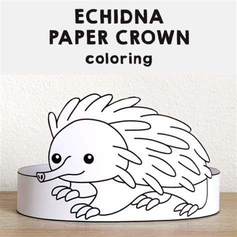 Echidna Paper Crown Australian Animal Headband Printable Coloring Craft | Made By Teachers