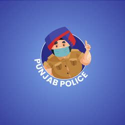 Punjab police mascot logo Royalty Free Vector Image