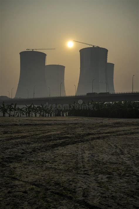 Cooling Towers of the Ruppur Nuclear Power Plant, Bangladesh. Stock ...