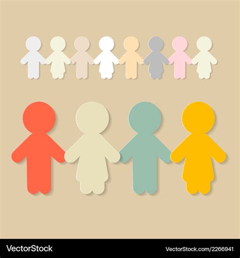 Paper people holding hands Royalty Free Vector Image