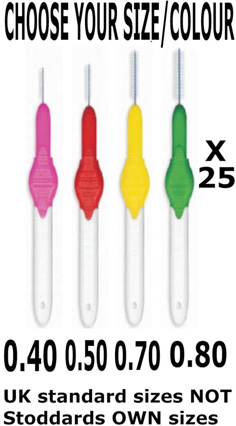 25 Stoddard ICON Interdental Brushes. VALUE PACK. All with extendable handles. CHOOSE FROM Four ...