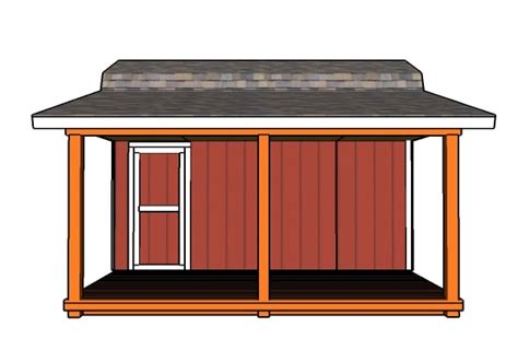 Barn Shed with Porch Roof Plans | MyOutdoorPlans