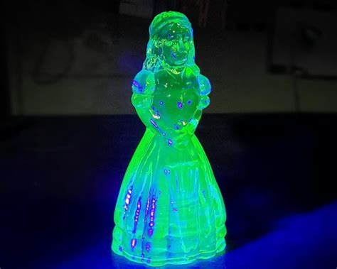 Radioactive Ghost Girl, Uranium Glass Figurine, Vaseline Glass -Green - Oddities For Sale has unique