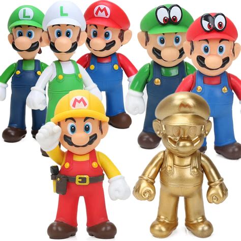 13cm Super Mario Figures Toys Super Mario Bros Bowser Luigi Koopa Yoshi ...