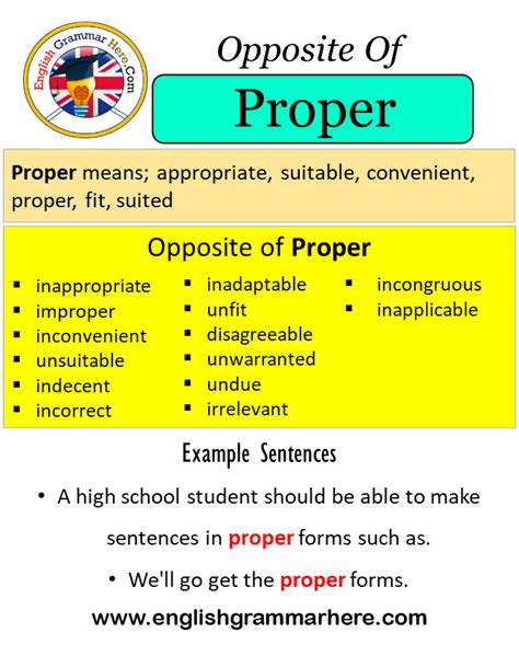 Opposite Of Proper, Antonyms of Proper, Meaning and Example Sentences ...