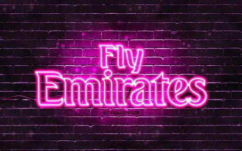 Emirates Airlines purple logo, purple brickwall, Emirates Airlines logo, airline, HD wallpaper ...