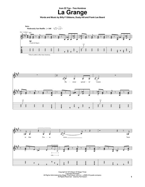 La Grange by ZZ Top - Guitar Tab - Guitar Instructor