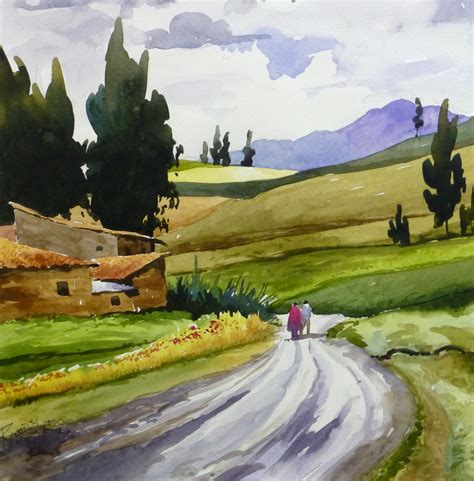 Landscape Watercolor Painting