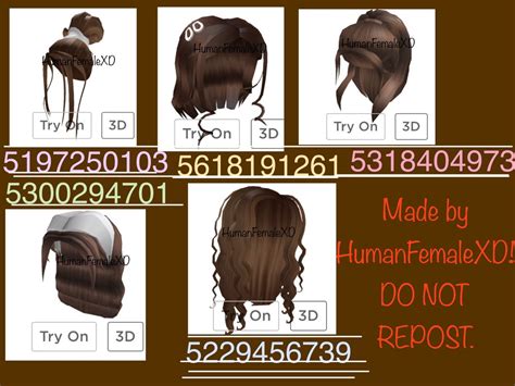 Roblox Girl Hair Codes Brown - Dio Roblox Outfit