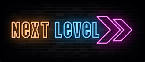 Premium Vector | Next level neon signs vector design template neon style