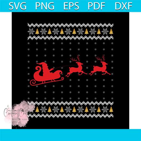 Sleigh And Reindeer Svg, Christmas Svg, Sleigh Svg, Reindeer | Inspire ...