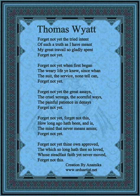 Thomas wyatt Poems