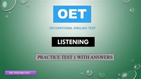 OET Listening Practice Test 1 - YouTube