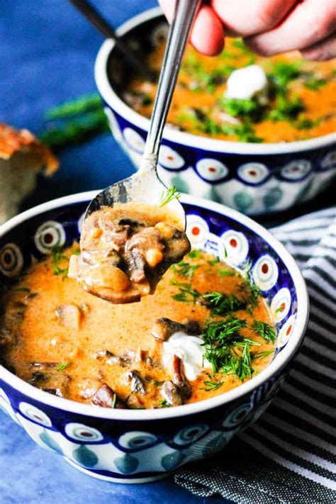 Hungarian Mushroom Soup with Fresh Dill - Eating European