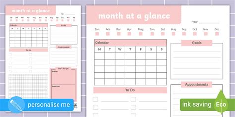 Month At A Glance Diary 2023 - Printable Templates Free