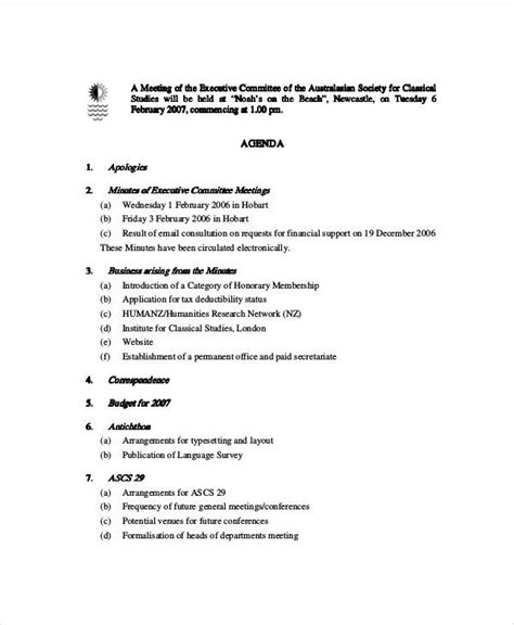 Committee Meeting Agenda Template 12+ Free Word, Pdf With Regard To It Steering Committee Agenda ...