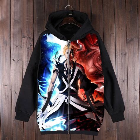 Men's Hoodies BLEACH Anime Pullovers Men Kurosaki Ichigo Sweatshirts ...