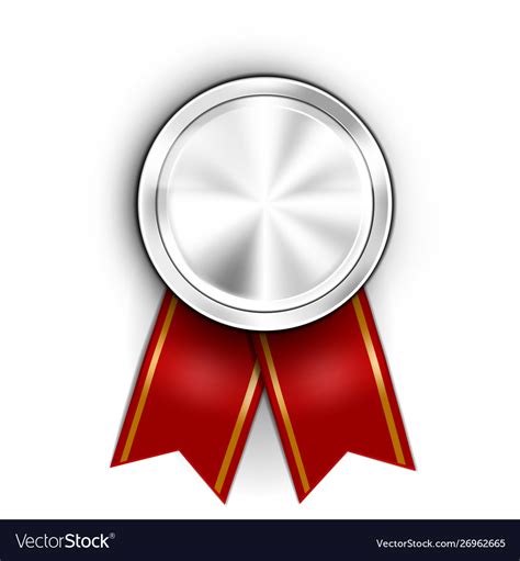 Realistic award medal winner champion silver Vector Image