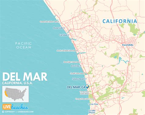 Map of Del Mar, California - Live Beaches