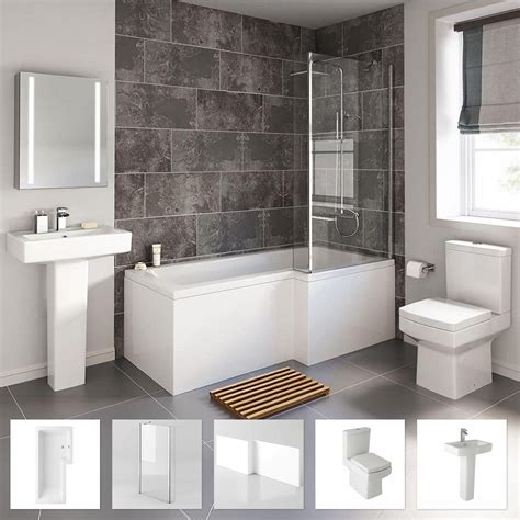 Solarna Complete Modern Bathroom Suite, Bath Vanity Toilet Taps Shower ...