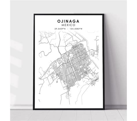 Ojinaga Map Print Ojinaga Mexico Map Print Ojinaga Mexico Map Decor ...