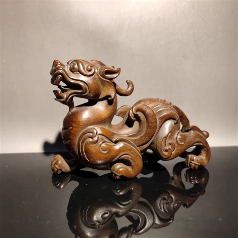 chinese wooden dragon statue wood carving antique desk decor boxwood sculpture | eBay