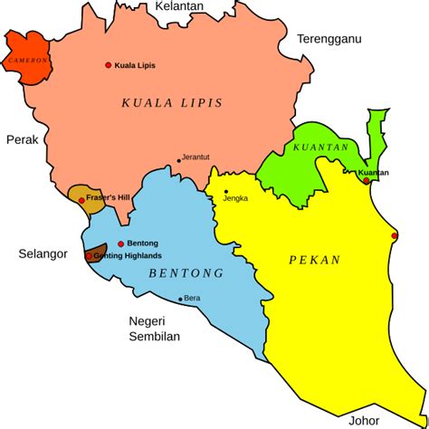 Map of Pahang, Malaysia | Free SVG