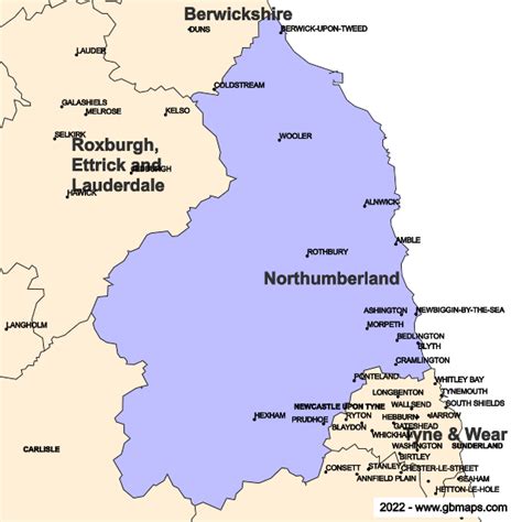 Northumberland County Boundaries Map