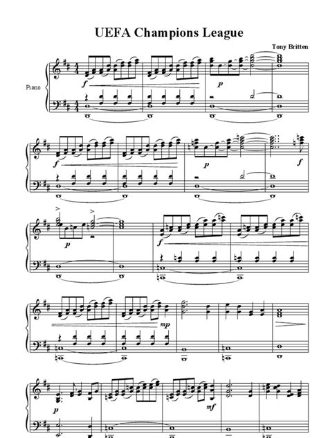 UEFA Champions League Piano Anthem (Whitout Pedals) PDF