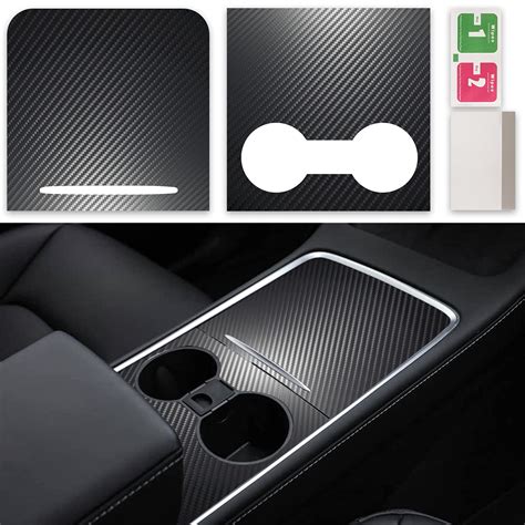 Buy Tesla Model 3 Console Wrap – Central Console Cover for Tesla Model 3 Y – Carbon Fiber ...