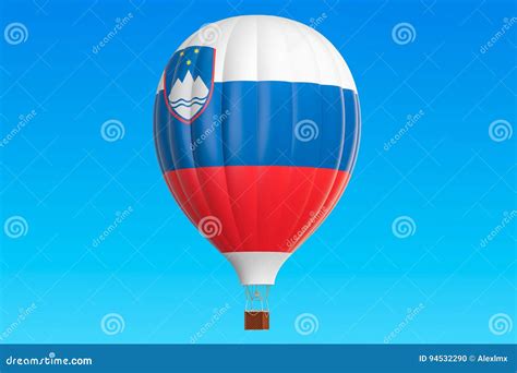 Hot Air Balloon with Slovenian Flag, 3D Rendering Stock Illustration - Illustration of ...