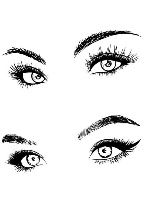 Dos pares De Ojos Tumblr para colorear, imprimir e dibujar –ColoringOnly.Com