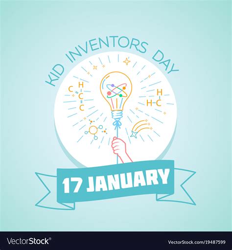 17 january kid inventors day Royalty Free Vector Image